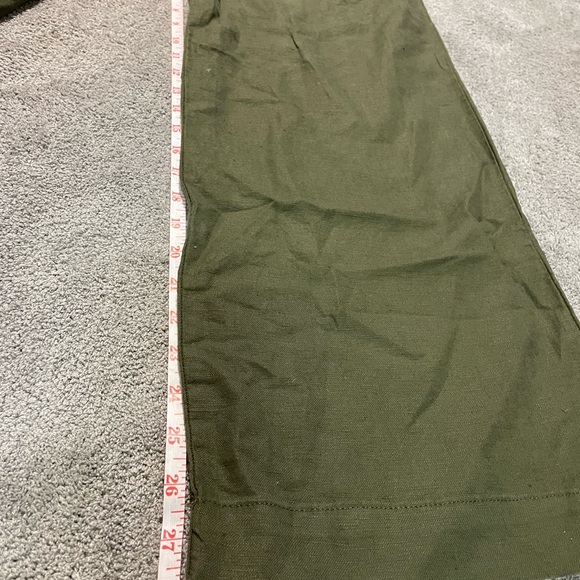 NEW Gap Pleated Linen Pants Women’s Size 0 Olive Wide Leg High Rise - Picture 10 of 12